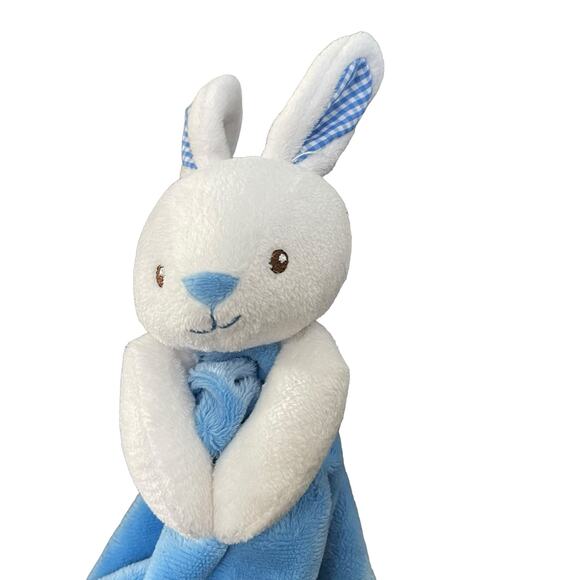 Prestige Baby Lovey Bunny Rabbit Security Blanket Plush Gingham Shower Gift 10" - Picture 5 of 14
